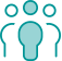 Pictogramme de trois silhouettes représentant une équipe